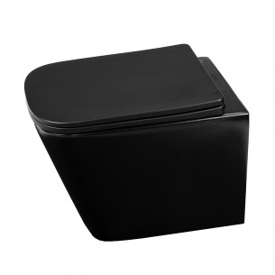 Конзолна тоалетна чиния Cascada със скрито присъединяване, Черен мат | цена за 1бр Конзолна тоалетна чиния Cascada със скрито присъединяване, Черен мат | цена за 1бр
