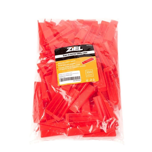Клин за плочки Ziel, Червен, 100 бр  | цена за 1пакет