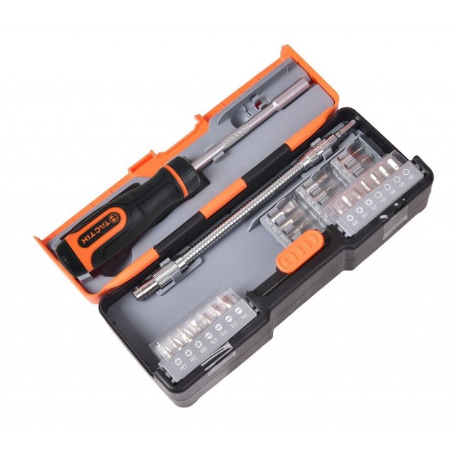 Комплект отверка с тресчотка TACTIX CR-V от 43 части | цена за 1бр