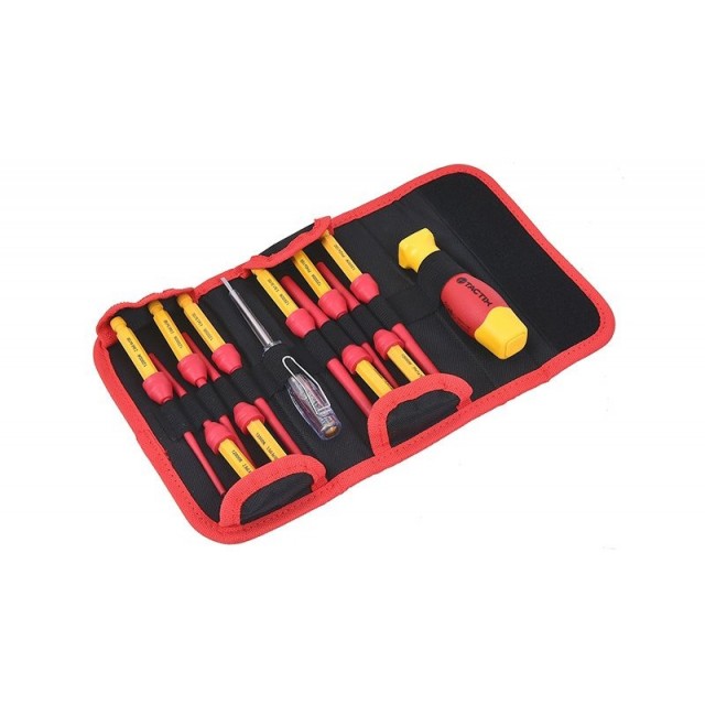 Комплект изолационни отвертки TACTIX, 12 броя | цена за 1бр