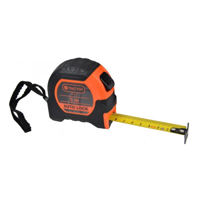 Ролетка TACTIX  Auto Stop, 5 м x 19 мм | цена за 1бр