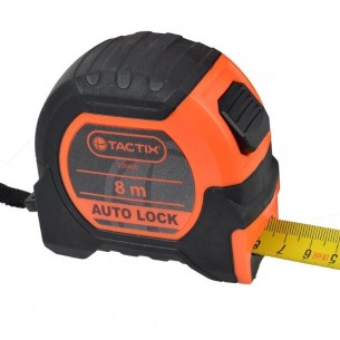 Ролетка TACTIX Auto Stop, 8 м x 25 мм | цена за 1бр