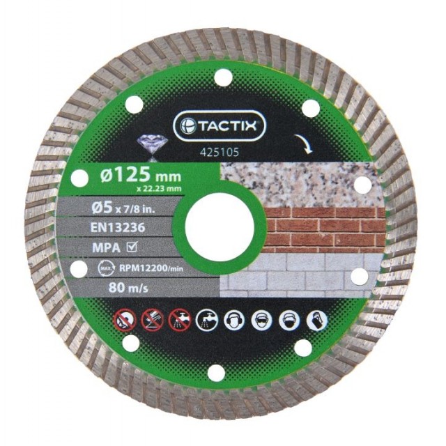 Диамантен диск TACTIX Turbo, 125 x 22.24 мм | цена за 1бр