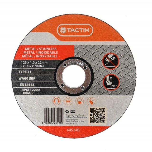 Диск за рязане за Inox TACTIX, 125 х 1 х 22.23 мм  | цена за 1бр