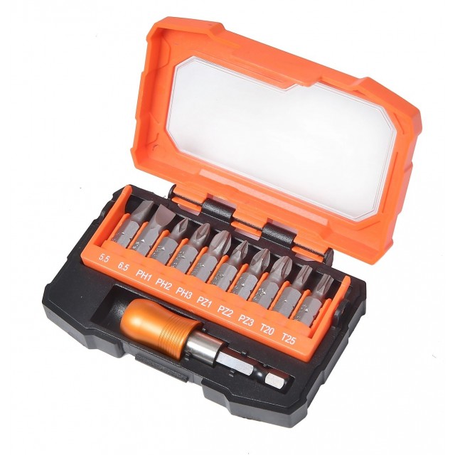 Комплект битове от 11 части TACTIX,  SL/PH/PZ/TORX | цена за 1бр