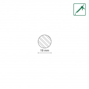 Дървен кръгъл профил без чепове 19 мм, Смърч/Бор, 240 см | цена за 1бр