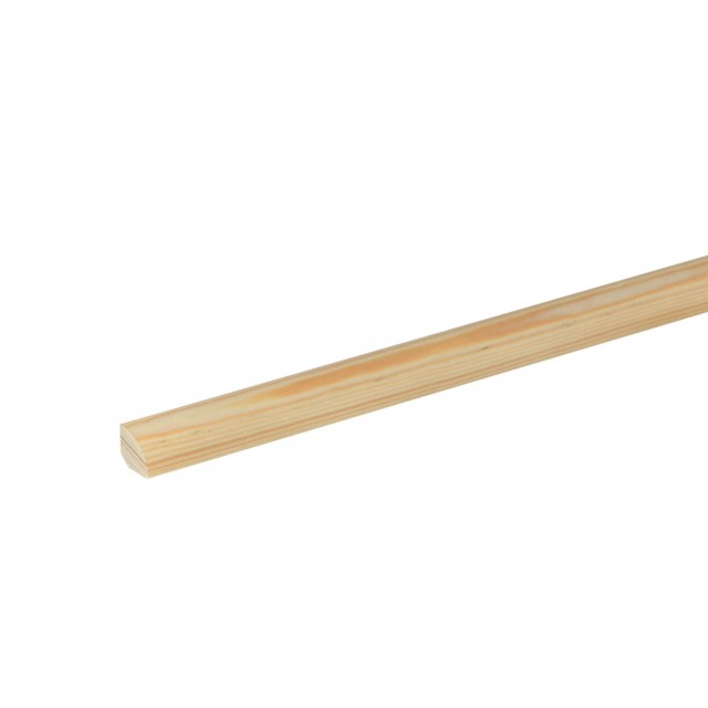 Дървен ъглов профил - Бидинг без чепове 12 x 12 мм, Смърч/Бор, 240 см | цена за 1бр