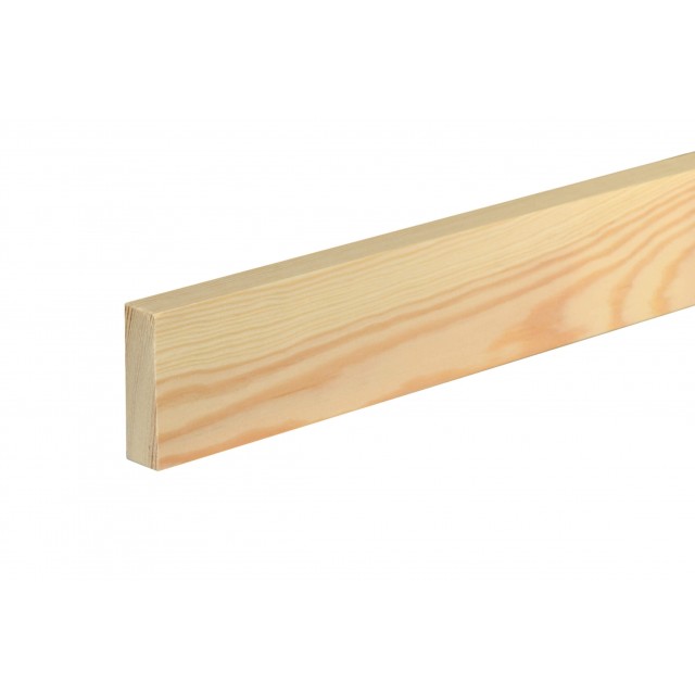 Дървен правоъгълен профил без чепове 19 x 60 мм, Смърч/Бор, 240 см | цена за 1бр