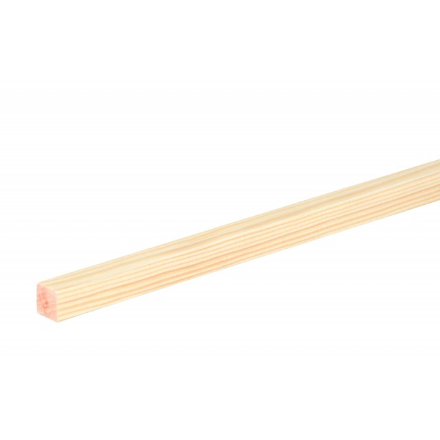 Дървен правоъгълен профил без чепове 13 x 13 мм, Смърч/Бор, 240 см | цена за 1бр