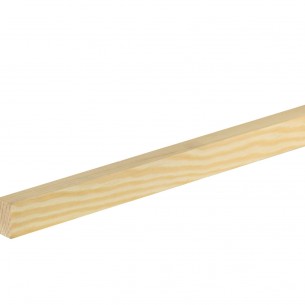 Дървен правоъгълен профил без чепове 13 x 19 мм, Смърч/бор, 100 см | цена за 1бр