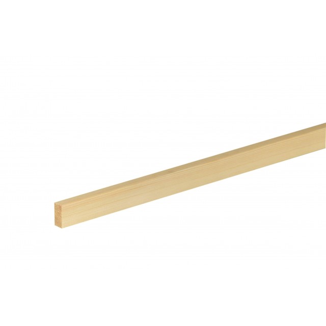 Дървен правоъгълен профил без чепове 10 x 19 мм, Смърч/бор, 100 см | цена за 1бр