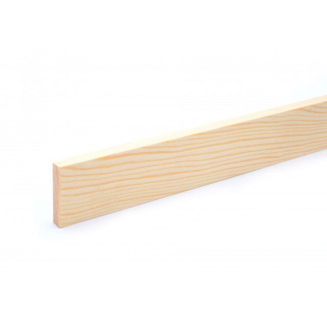 Дървен правоъгълен профил без чепове 10 x 46 мм, Смърч/бор, 100 см | цена за 1бр
