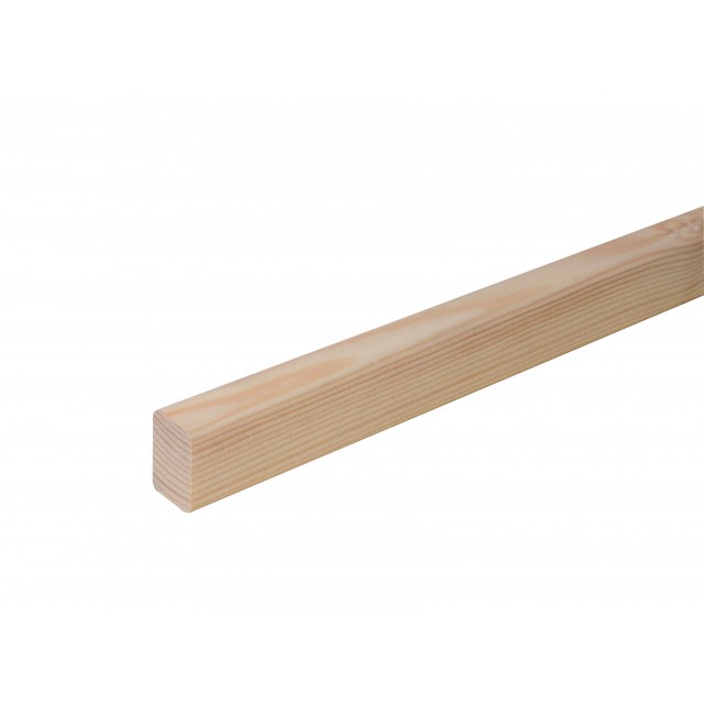 Летва за пейка, закръглена от всички страни R3.5 мм, 19 x 29 мм, Смърч/бор без чепове | цена за 1бр