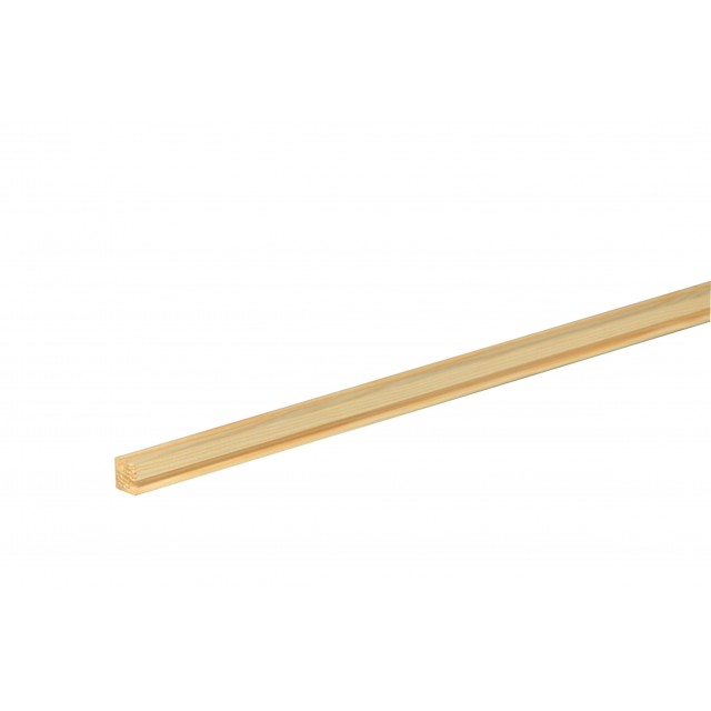 Дървен профил с жлебове без чепове 4 x 4 мм, 12 x 12 мм смърч/бор, 100 см | цена за 1бр