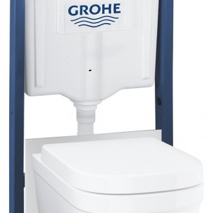 Структура за вграждане GROHE Solid 39536000 с конзолна тоалетна, бутон, седалка и крепежи  | цена за 1бр