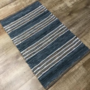 Ръчно тъкан килим FHF-50, Антрацит/Кафяв, 80 х 150 см  | цена за 1бр