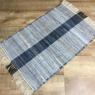 Ръчно тъкан килим FHF-196, Сив/Син, 80 х 150 см  | цена за 1бр