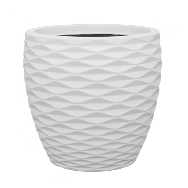 Саксия  34 x 34 x 32.5 см, Бял мат | цена за 1бр