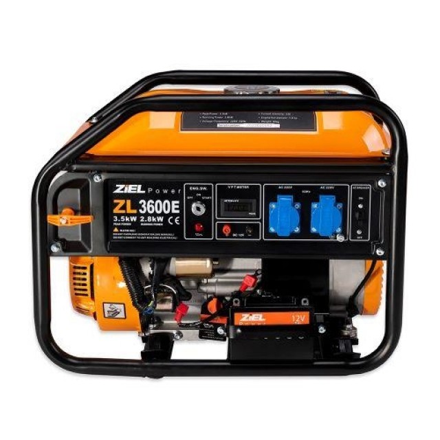 Генератор бензинов Ziel ZL3600E с електически стартер, 2.8 KW/ 3.5KW, 212CC | цена за 1бр