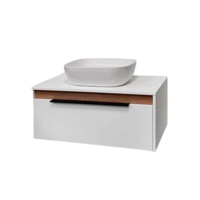 Долен шкаф за баня Макена Делта с мивка, 80 см, Бял | цена за 1бр