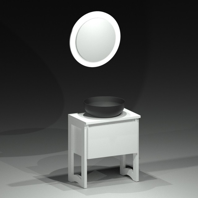 Долен шкаф за баня Макена Африка с мивка, Бял | цена за 1бр