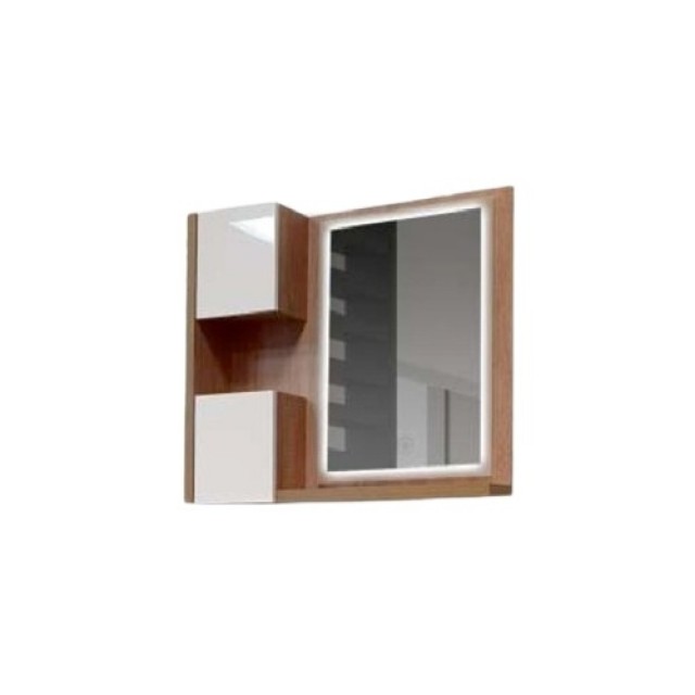 Горен шкаф за баня Макена Орегон с огледало, Бял | цена за 1бр