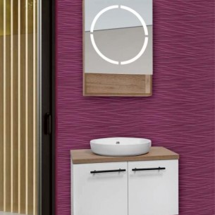 Горен шкаф за баня Макена Монако с огледало, Цвят L07 | цена за 1бр