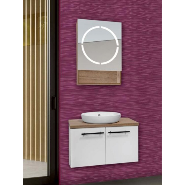 Горен шкаф за баня Макена Монако с огледало, Цвят M14 | цена за 1бр