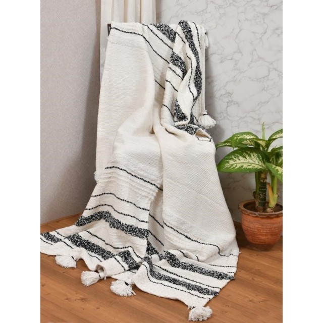 Ръчно тъкано одеяло FHF-TH-2024-01, 100% памук, 130 х 170 см | цена за 1бр