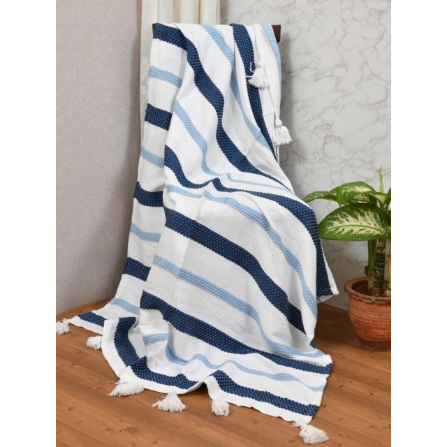 Ръчно тъкано одеяло FHF-TH-2024-02, 100% памук, 130 х 170 см | цена за 1бр