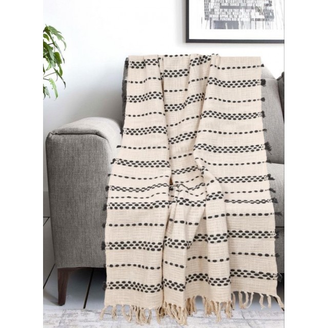 Ръчно тъкано одеяло FHF-TH-2024-09, 100% памук, 130 х 170 см | цена за 1бр