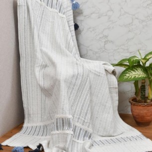 Ръчно тъкано одеяло FHF-TH-2024-11, 100% памук, 130 х 170 см | цена за 1бр Ръчно тъкано одеяло FHF-TH-2024-11, 100% памук, 130 х 170 см | цена за 1бр
