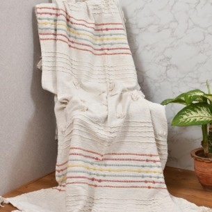 Ръчно тъкано одеяло FHF-TH-2024-12, 100% памук, 130 х 170 см | цена за 1бр Ръчно тъкано одеяло FHF-TH-2024-12, 100% памук, 130 х 170 см | цена за 1бр