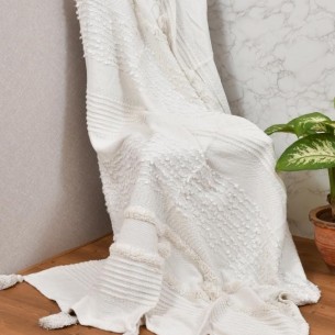 Ръчно тъкано одеяло FHF-TH-2024-14, 100% памук, 130 х 170 см | цена за 1бр Ръчно тъкано одеяло FHF-TH-2024-14, 100% памук, 130 х 170 см | цена за 1бр