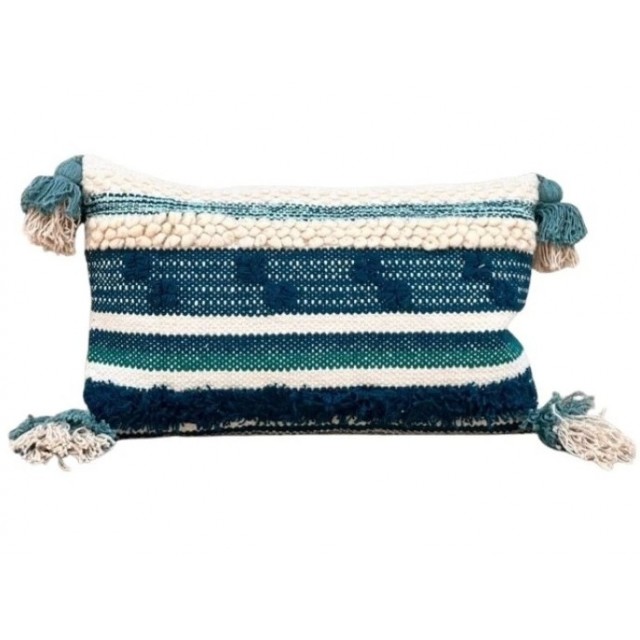 Ръчно тъкана възглавница FHF-CU-2024-32 с пълнеж, 100% памук, Вакуумно опакована | цена за 1бр