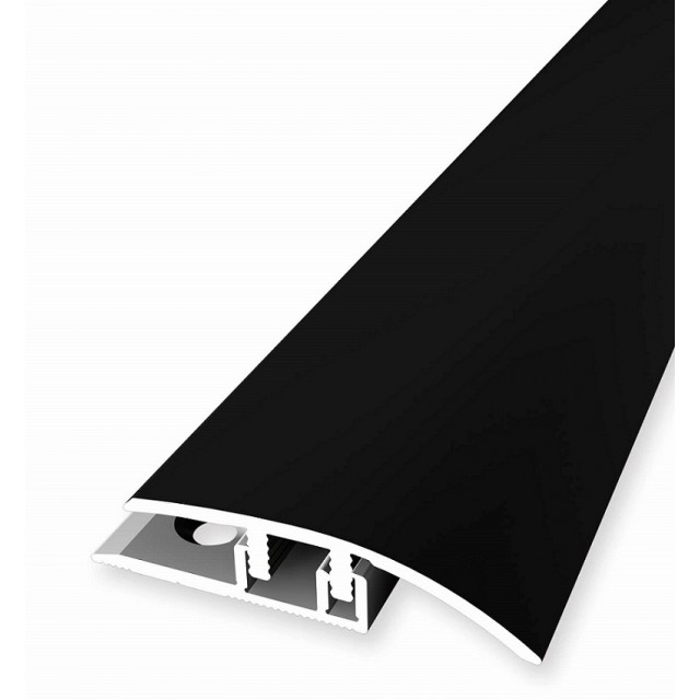 Алуминиев анодизиран преходен профил за денивелация до 11 мм Kuberit 576 XL, 1000 х 38 х 11 мм, Черен | цена за 1бр