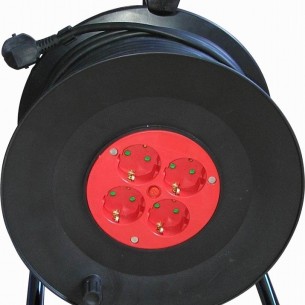 Удължител на макара Ziel H05VV-F, 50 м, 4 гнезда с кабел 3 х 1.5 мм2 | цена за 1бр