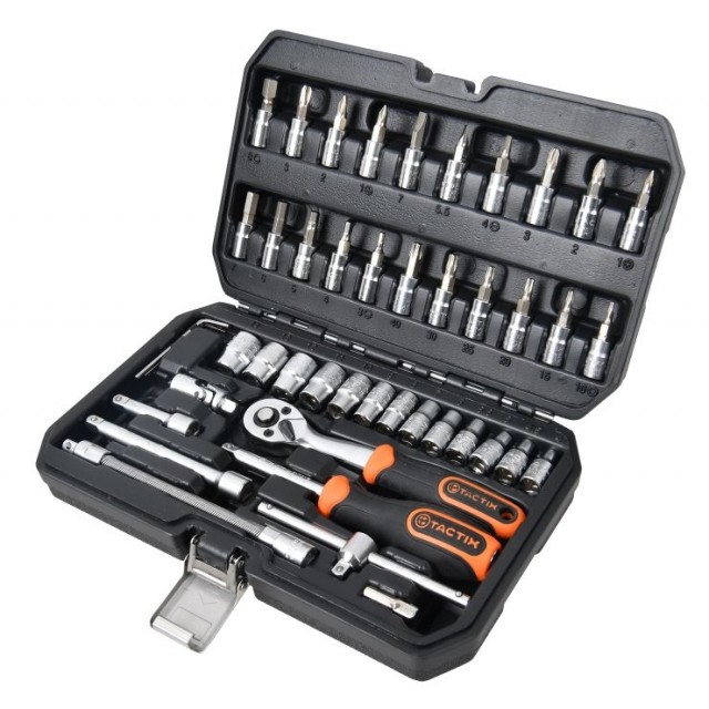 Комплект гедоре TACTIX 1/4" / 46 части | цена за 1бр