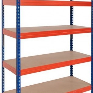 Стелаж метален RIVET300 EB44, 192 x 100 x 50 см, Син/Оранжев 5х300кг | цена за 1бр Стелаж метален RIVET300 EB44, 192 x 100 x 50 см, Син/Оранжев 5х300кг | цена за 1бр