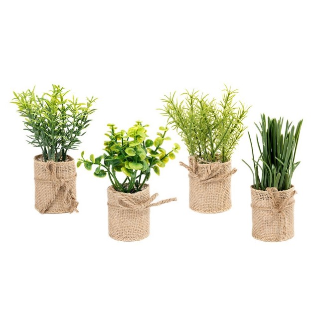 Изкуствени билки в ленени торбички, Микс | цена за 1бр