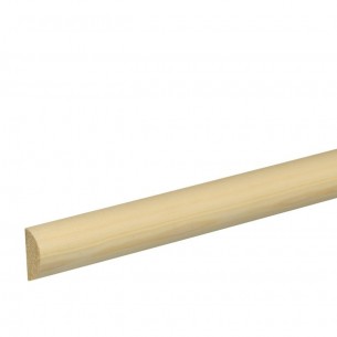 Дървен полукръгъл профил 28 мм, Смърч/бор без чепове, 100 см | цена за 1бр