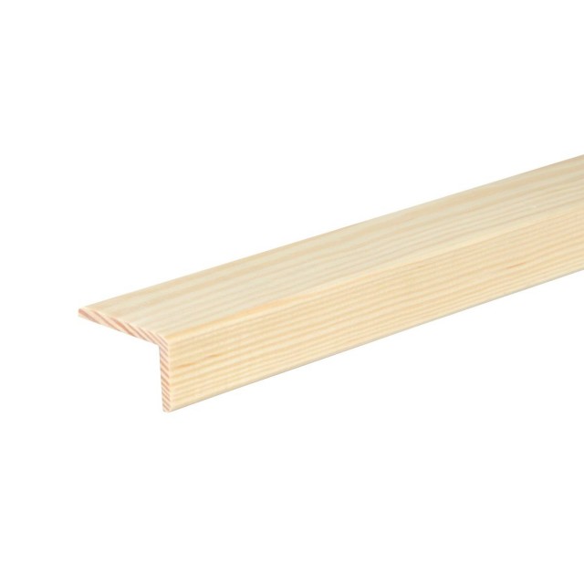 Дървен ъглов L-профил 30 x 50 мм, Смърч/бор без чепове, 100 см | цена за 1бр