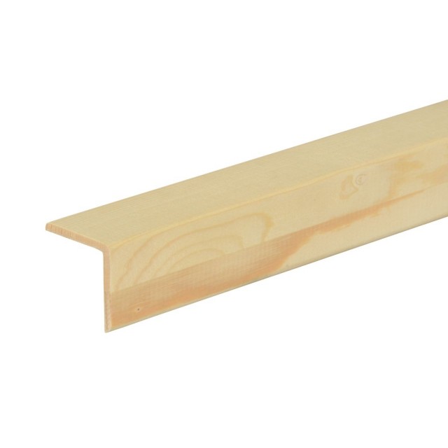 Дървен ъглов профил 40 x 40 мм, Смърч/бор без чепове, 100 см | цена за 1бр