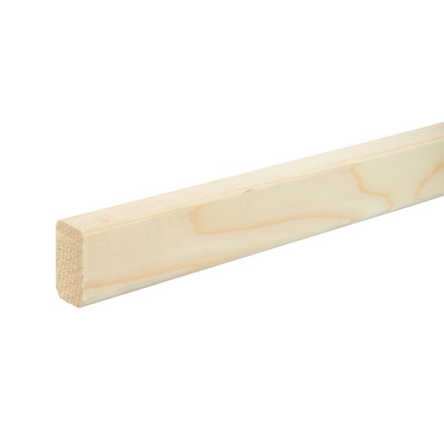 Дървен заоблен профил 24 x 44 мм, Смърч/бор необработен, 240 см | цена за 1бр