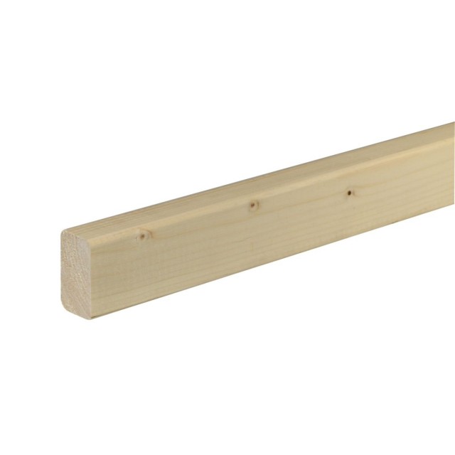 Дървен заоблен профил 27 x 46 мм, Смърч/бор необработен, 240 см | цена за 1бр