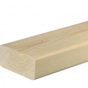 Дървен заоблен профил 45 x 95 мм, Смърч/бор необработен, 240 см | цена за 1бр