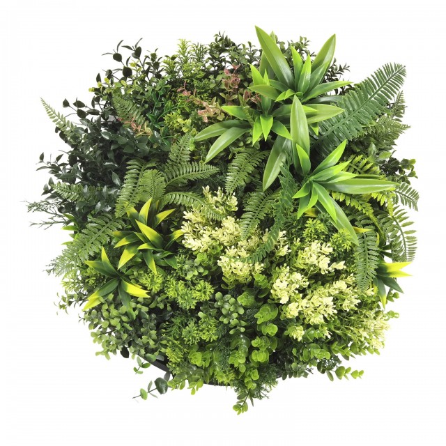 Пано D50см изкуствена зелена декорация My Garden в метална рамка, RheaB, CCGF11 | цена за 1бр