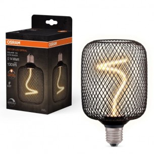 LED лампа филамент димируема OSRAM SPIRAL FILAMENT SQUARE 100, 3.5W, E27, 1800K, Черен | цена за 1бр