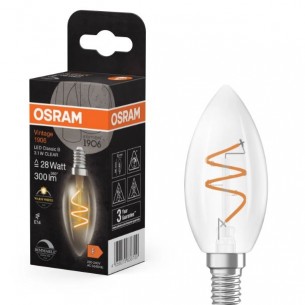 LED лампа филамент димируема OSRAM Vintage 1906 Classic,  3.1W E14 2700K