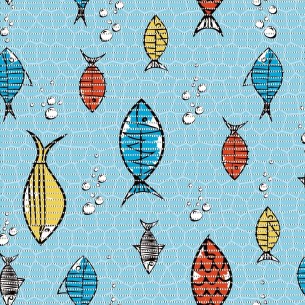 Антихлъзгаща постелка 4008-1 риби 65см | цена за 1линм